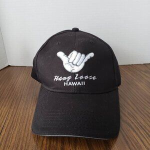 Hang Loose Hawaii Hat Black Adjustable Hat Cap One Size Hat